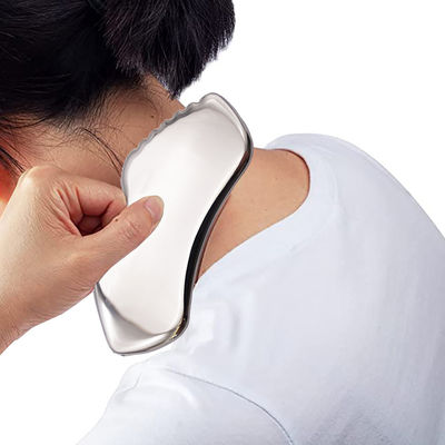 Massagista Facial Ferramenta de raspagem de aço inoxidável portátil Gua Sha para tratamento SPA