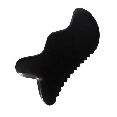 Guasha ferramenta de massagem natural de pedra negra Bian Guasha ferramenta para massagem de pés pescoço costas rosto