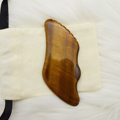 Manual feito à mão Gua Sha Natural de olhos de tigre Massageador de pele para rosto olhos pescoço Nody relaxamento muscular OEM ODM