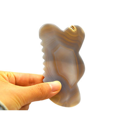 Tabuleiro de massagem de agata natural Gua Sha para terapia de acupuntura
