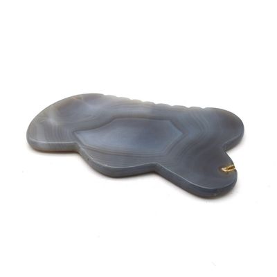 Tabuleiro de massagem de agata natural Gua Sha para terapia de acupuntura