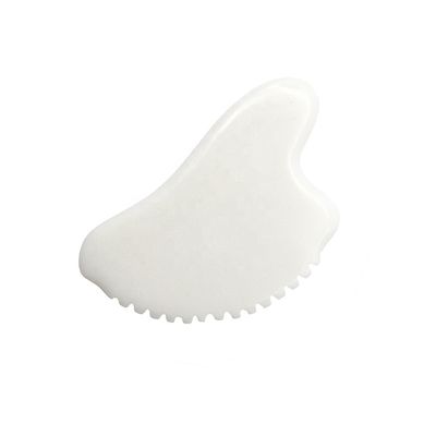 OEM Label Privado Jade Branco Gua Sha Pedra de Cura de Manual Gua Sha Escrava Facial Massagem Ferramentas para Diminuir Inchaço