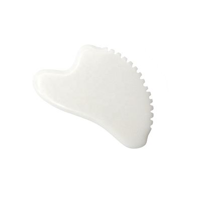 OEM Label Privado Jade Branco Gua Sha Pedra de Cura de Manual Gua Sha Escrava Facial Massagem Ferramentas para Diminuir Inchaço