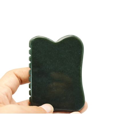 Ferramenta de massagem de auto-ajuda 200g Nefrita verde escuro natural Gua Sha Tabela de pedra para massagem corporal personalizada
