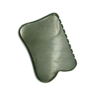 Ferramenta de massagem de auto-ajuda 200g Nefrita verde escuro natural Gua Sha Tabela de pedra para massagem corporal personalizada