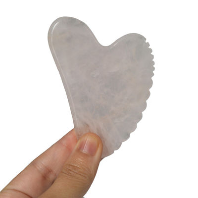 Facial Rosa Forma de Coração Rosa Quartz Jade Guasha Massager Gua Sha Mesa Massagem Ferramenta para Cuidados de Saúde Pessoal OEM / ODM