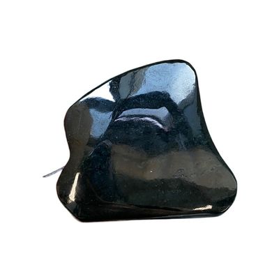 Escultura facial Nefrita verde escuro Jade Gua Sha Pedras com Dentes de Crista e Loops de Polegar 2021 Popular