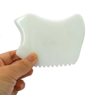 White Jade Gua Sha Massage Tool para Massagista Facial e Corpo SPA Acupuntura Acupressão 9.5cm*7.5cm*0.7cm
