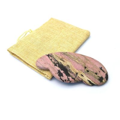 Obtenha uma linha de mandíbula definida e redução de inchaço com Rodonita Rosa Gua Sha Ferramentas Faciais Para Rosto Massagem de Olhos Área Todo o Corpo