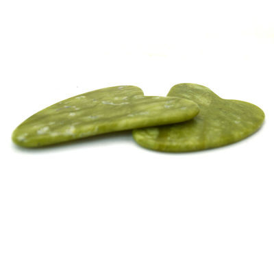 Verde 7,6cm*5,5cm*0,2cm Xiuyan Jade Forma do Coração Facial Jade Guasha Massager Board Gua Sha Massage Tool For Health Care