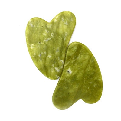 Verde 7,6cm*5,5cm*0,2cm Xiuyan Jade Forma do Coração Facial Jade Guasha Massager Board Gua Sha Massage Tool For Health Care