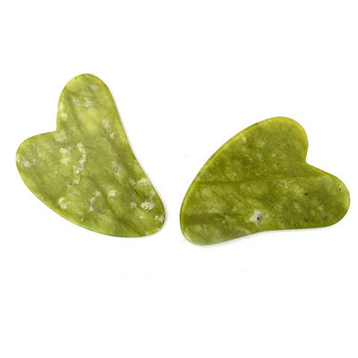 Verde 7,6cm*5,5cm*0,2cm Xiuyan Jade Forma do Coração Facial Jade Guasha Massager Board Gua Sha Massage Tool For Health Care