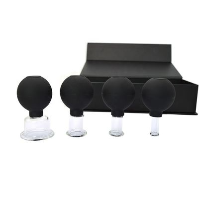2024 Massagem de borracha de vidro Massagem de vácuo Cupping Set Máquina de terapia para corpo Rosto Rosto Perna Ombro com logotipo personalizado
