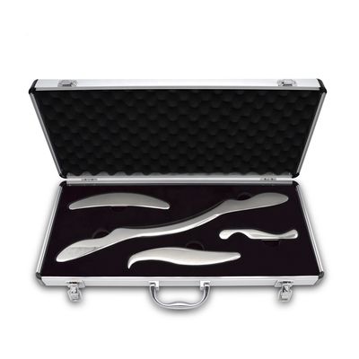 Conjunto de ferramentas de massagem corporal de 4 peças ferramentas de raspagem de aço inoxidável