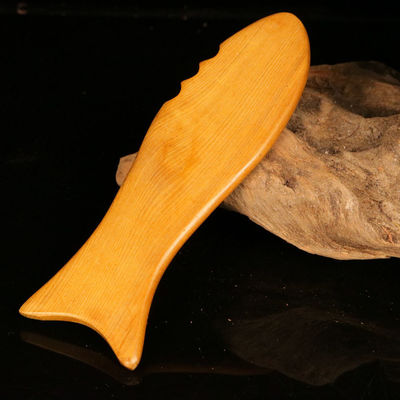 Tabuleiro de Gua Sha de Madeira Amarela para Medicina Tradicional Chinesa