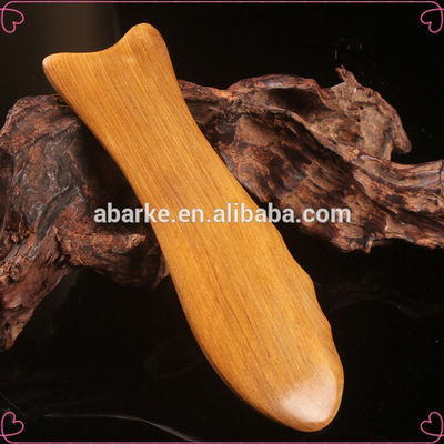 Tabuleiro de Gua Sha de Madeira Amarela para Medicina Tradicional Chinesa