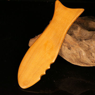 Tabuleiro de Gua Sha de Madeira Amarela para Medicina Tradicional Chinesa