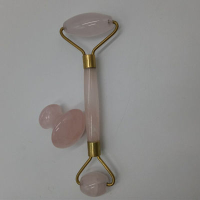 Natural Care Jade Stone Roller Set para a pele facial Massager Gua Sha Ferramenta Relaxante Anti-envelhecimento Lucha contra rugas Quartz Rosa