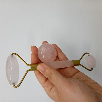 Natural Care Jade Stone Roller Set para a pele facial Massager Gua Sha Ferramenta Relaxante Anti-envelhecimento Lucha contra rugas Quartz Rosa