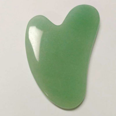 Acessório de massagem corporal em forma de coração Caixa Gua Sha feita de jade natural de aventurina em verde
