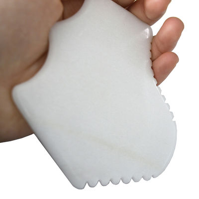 Massagista 2024 Design Natural Jade Branco Gua Sha Tabela para raspagem Terapia Pedra Ferramentas Massagista