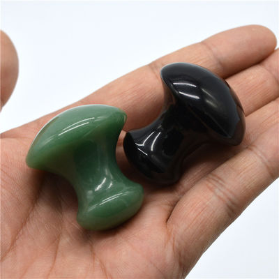 Pedra de massagem Gua Sha em forma de cogumelo Ferramenta de aventurina verde artesanal para rejuvenescimento facial