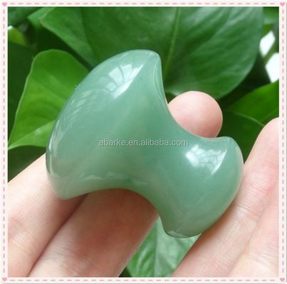 Pedra de massagem Gua Sha em forma de cogumelo Ferramenta de aventurina verde artesanal para rejuvenescimento facial