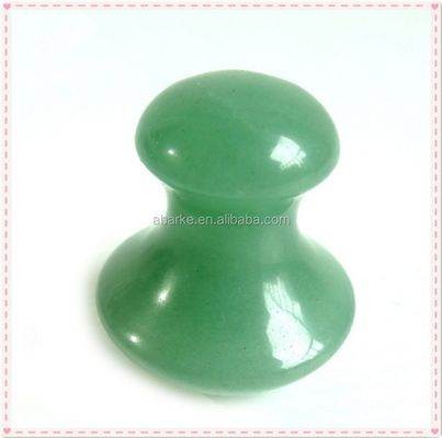 Pedra de massagem Gua Sha em forma de cogumelo Ferramenta de aventurina verde artesanal para rejuvenescimento facial