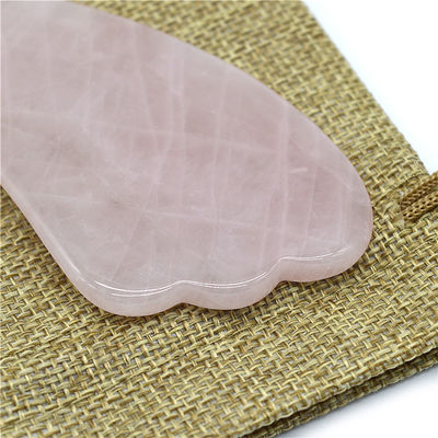 Ferramenta de massagem Gua Sha de quartzo rosa preto polido para tratamento de beleza facial natural