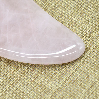 Ferramenta de massagem Gua Sha de quartzo rosa preto polido para tratamento de beleza facial natural