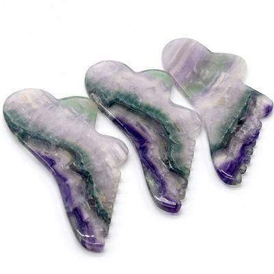 Ferramentas de massagem de raspagem natural Fluorito Jade Gua Sha Board OEM ODM para Ferramentas de massagem