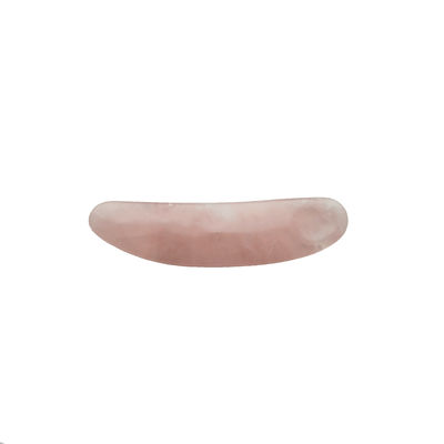 Reduza o inchaço com espátula cosmética curva e aplicador de creme para os olhos de quartzo rosa mini na barra de massagem Gua Sha