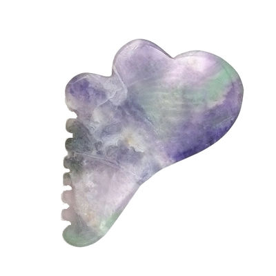Fluorito do Arco-Íris Natural com Ferramentas de Massagem de Gua Sha 95 * 55mm