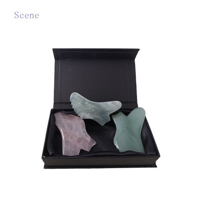 Pedra preciosa personalizada Rosa Quartz Vermelho Jaspe Howlite Guasha Jade Gua Sha Facial Escravação Massagem Ferramenta com Controle de Tempo