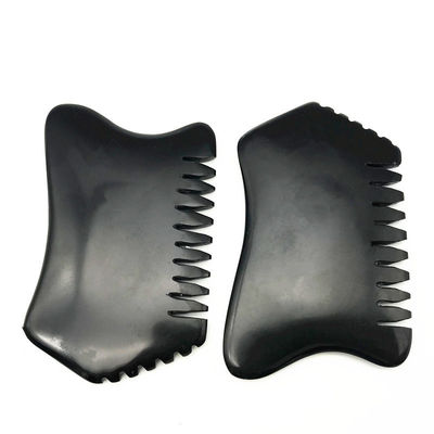Massagista Facial Negro Pedra Bian Gua Sha Escrava Massagem Ferramentas de Massagem Pedra de Jade Natural Logotipo Personalizado Massagista Corporal