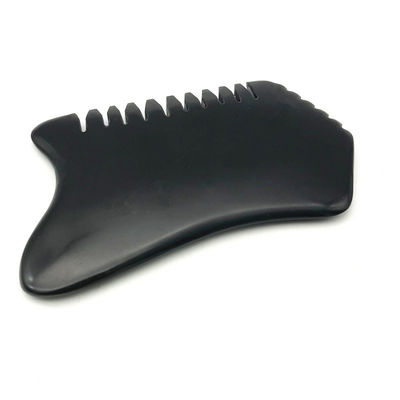 Massagista Facial Negro Pedra Bian Gua Sha Escrava Massagem Ferramentas de Massagem Pedra de Jade Natural Logotipo Personalizado Massagista Corporal