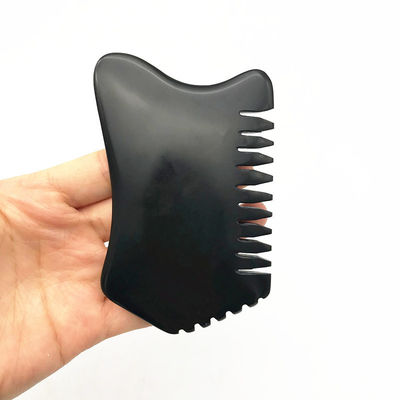 Massagista Facial Negro Pedra Bian Gua Sha Escrava Massagem Ferramentas de Massagem Pedra de Jade Natural Logotipo Personalizado Massagista Corporal