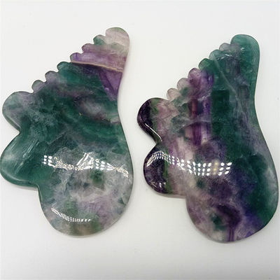 Chegadas Fluorito Jade Gua Sha Tabela para Massagem do Corpo Ferramenta em Colorido