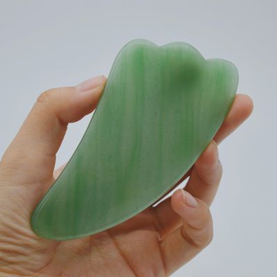 Experimente as propriedades curativas da Aventurina Verde Natural Jade Gua Sha Escrava Massagem para Massagista Corporal