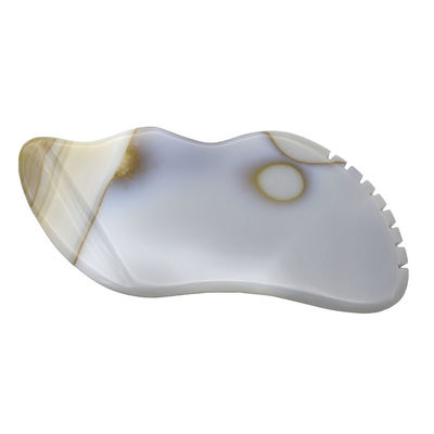7.5*6.5cm Agate Cinza Natural Gua Sha Ferramentas Para Escrava Massagem Massagista Propriedades