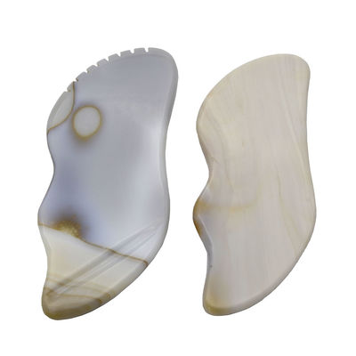 7.5*6.5cm Agate Cinza Natural Gua Sha Ferramentas Para Escrava Massagem Massagista Propriedades