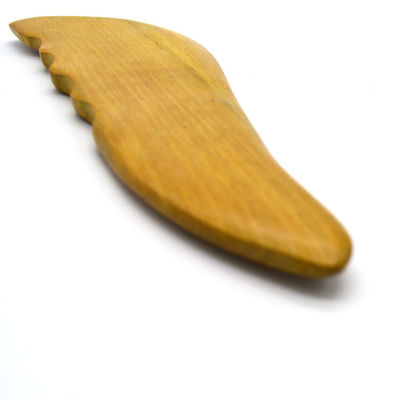 Ferramentas de Gua Sha de Madeira Natural de Câmfora para Massagem Facial e Corporal Design em forma de S