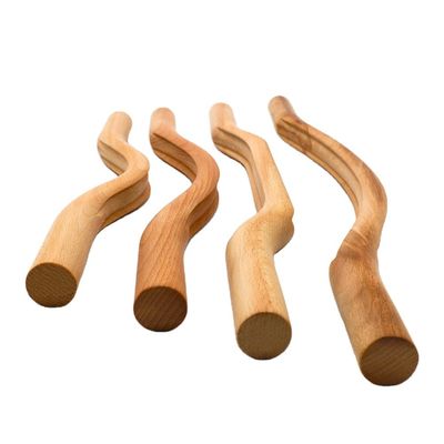 OEM/ODM aceitável 4 em 1 ferramentas de massagem Gua Sha de madeira completa para terapia de raspagem profunda e massagem muscular