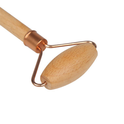 Manopla de madeira de rolos duplos Guasha Massagem facial com massagem facial Natural Jade Gua Sha Roller