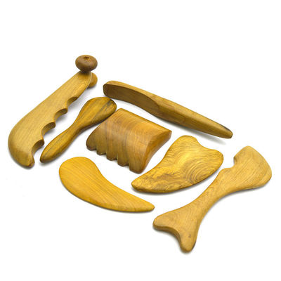 7 peças-kit Madeira Guasha Tabelas Mensagem Roller Ferramentas Bonitas de acupuntura Bastões para beleza