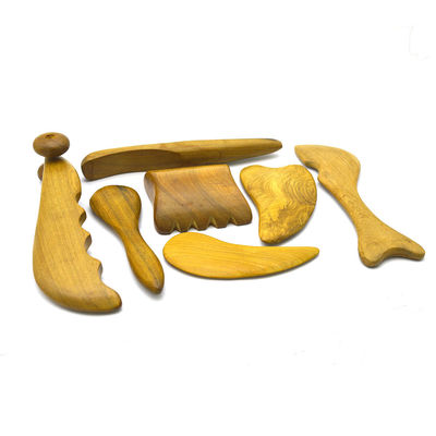7 peças-kit Madeira Guasha Tabelas Mensagem Roller Ferramentas Bonitas de acupuntura Bastões para beleza