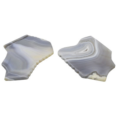 Ferramentas personalizadas de massagem de tabuleiro de Guasha, raspador de pedras de cura, tabuleiro de massagem facial, massagista facial para rejuvenescimento facial, Agate cinza Gua Sha