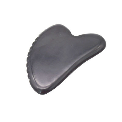 Tabela Gua Sha de Pedra de Jade Natural para Escrava Massagem no Rosto e Corpo Ferramenta de Pedra Guasha Preta