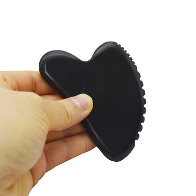 Tabela Gua Sha de Pedra de Jade Natural para Escrava Massagem no Rosto e Corpo Ferramenta de Pedra Guasha Preta
