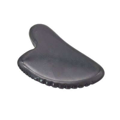 Tabela Gua Sha de Pedra de Jade Natural para Escrava Massagem no Rosto e Corpo Ferramenta de Pedra Guasha Preta